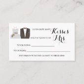 B & G Hoeveel Kisses voor Mrs Shower game card Plaatskaartje (Voorkant)