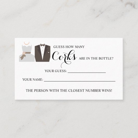 B & G Hoeveel kurken Vrijgezellenfeest spelkaart Plaatskaartje (Voorkant)