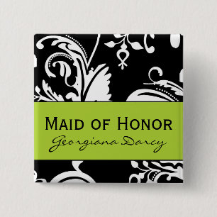 B&G Square Maid of Honor Button