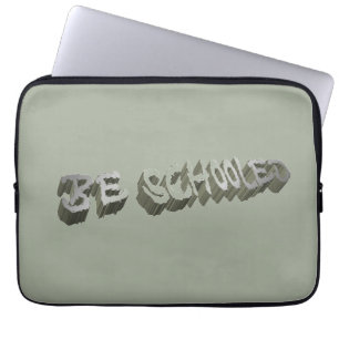 B. getraind - grijs-wit laptop sleeve