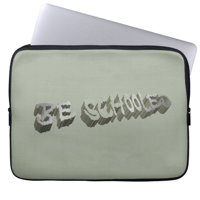 B. getraind - grijs-wit laptop sleeve (Voorkant)