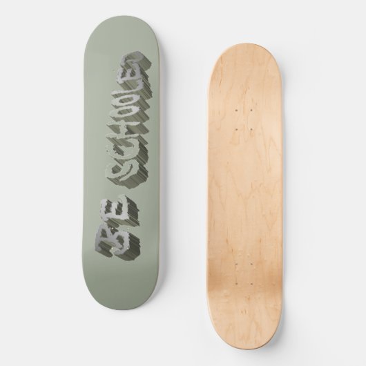 B. getraind - grijs-wit persoonlijk skateboard (Voorkant)