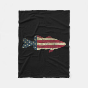 B Gevist Amerikaanse vlag  Patriottische Angler Fleece Deken