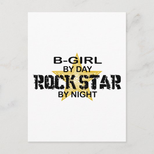 B-Girl Rock Star by Night Briefkaart (Voorkant)