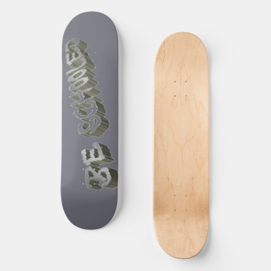 B Gooled grijs-wit Persoonlijk Skateboard (Voorkant)