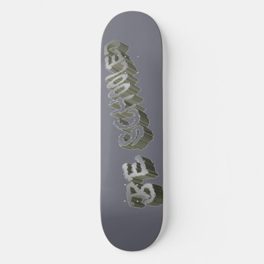 B Gooled grijs-wit Persoonlijk Skateboard (Voorkant)