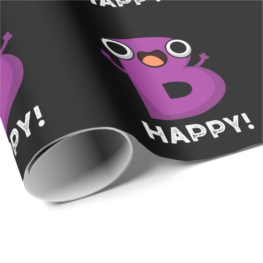 B Happy Funny Alphabet Pun Dark BG Cadeaupapier (Rol Hoek)