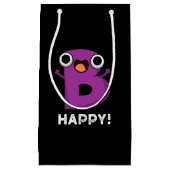 B Happy Funny Alphabet Pun Dark BG Klein Cadeauzakje (Voorkant)