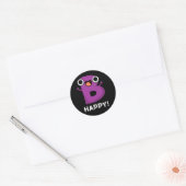 B Happy Funny Alphabet Pun Dark BG Ronde Sticker (Envelop)