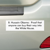 B. Hussein Obama:  Bewijs dat iedereen het kan kop Bumpersticker (Op auto)