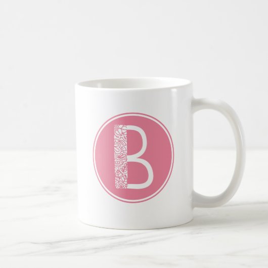 B Initiaal bloemenmonogram Koffiemok (Rechts)