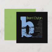 B Initiaal Collectie Bar bat Mitzvah Uitnodiging (Voorkant / Achterkant)