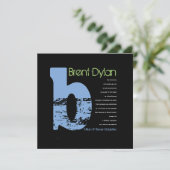 B Initiaal Collectie Bar bat Mitzvah Uitnodiging (Staand voorkant)