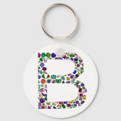 B Initiaal Gemstone Sleutelhanger (Voorkant)
