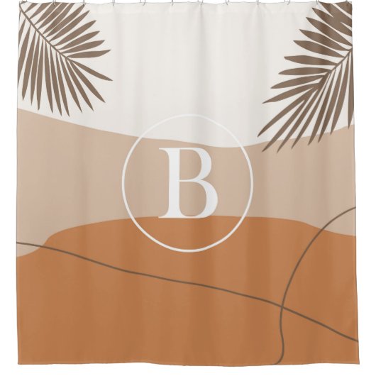 B - Initiaal Monogram Letter B Abstract ontwerp Douchegordijn (Voorkant)