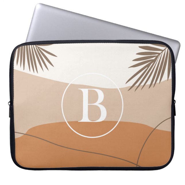 B - Initiaal Monogram Letter B Abstract ontwerp Laptop Sleeve (Voorkant)