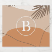 B - Initiaal Monogram Letter B Abstract ontwerp Likeurfles Etiket (Enkel label)