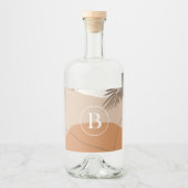 B - Initiaal Monogram Letter B Abstract ontwerp Likeurfles Etiket (Voorkant)
