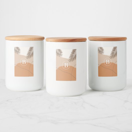 B - Initiaal Monogram Letter B Abstract ontwerp Voedselcontainer Etiket (Flessen)