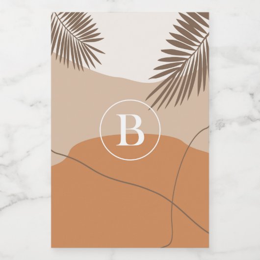 B - Initiaal Monogram Letter B Abstract ontwerp Voedselcontainer Etiket (Enkel label)