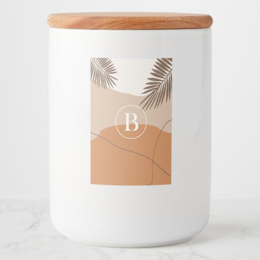 B - Initiaal Monogram Letter B Abstract ontwerp Voedselcontainer Etiket (Voorkant)