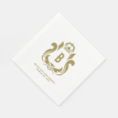 B Initial Gouden Kuif Servet (Hoek)