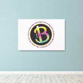 B Initialen BE AMAZING Bat Mitzvah Inloggen Board Canvas Afdruk (Insitu (Houten vloer))