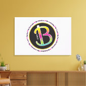 B Initialen BE AMAZING Bat Mitzvah Inloggen Board Canvas Afdruk (Insitu (Woonkamer))