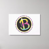 B Initialen BE AMAZING Bat Mitzvah Inloggen Board Canvas Afdruk (Voorkant)