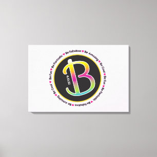 B Initialen BE AMAZING Bat Mitzvah Inloggen Board Canvas Afdruk