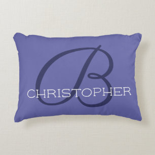 B Initiële Aangepaste Naam Blauwe Periwinkle Accent Kussen