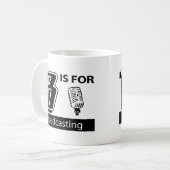 B is bestemd voor omroep koffiemok (Voorkant links)