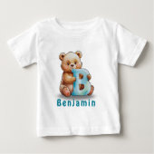 B is for Bear – Custom Baby T-Shirt with Name (Voorkant)