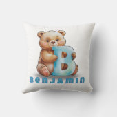 B is for Bear – Personalized Baby Pillow Kussen (Achterkant)