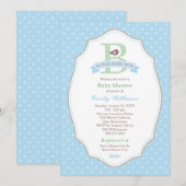 B is voor Baby Blue Boy Baby shower Kaart (Voorkant / Achterkant)