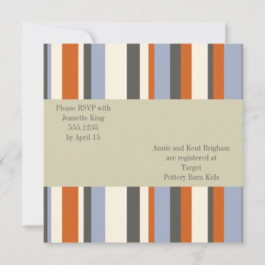 B is voor Baby - Boy Baby shower Uitnodiging (Achterkant)