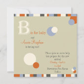 B is voor Baby - Boy Baby shower Uitnodiging (Voorkant)