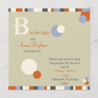 B is voor Baby - Boy Baby shower Uitnodiging