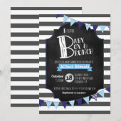 B is voor Baby, Jongen & Brunch Shower Uitnodiging (Voorkant / Achterkant)