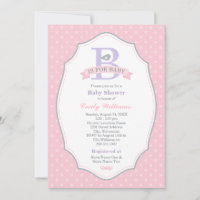 B is voor Baby Meisje Roze Baby Shower