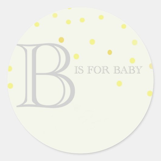 "B" is voor Baby shower Sticker (Voorkant)