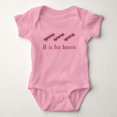 B is voor Bacon Sizzling Breakfast Strips Letter B Romper (Voorkant)