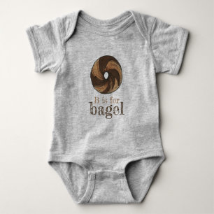 B is voor Bagel Marble Rye Foodie Letter B Alphabe Romper