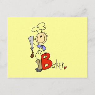 B is voor Baker T-shirts en cadeaus Briefkaart