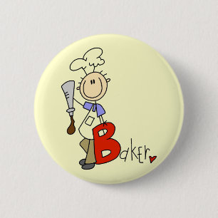 B is voor Baker T-shirts en cadeaus Ronde Button 5,7 Cm