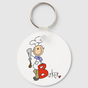 B is voor Baker T-shirts en cadeaus Sleutelhanger