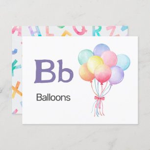 B is voor ballonnen - Alphabet Flash Kaart