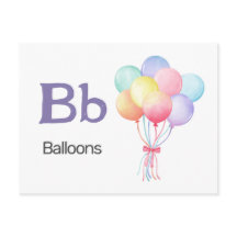B is voor ballonnen - Alphabet Flash Kaart
