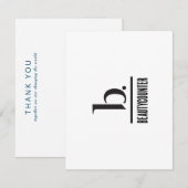 b is voor Beautyteller Hartelijk dank Bedankkaart (Voorkant / Achterkant)