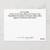 B is voor Beer Briefkaart (Achterkant)